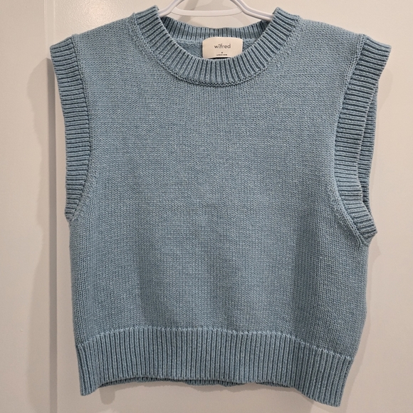 Wilfred Sweaters - Wilfred Merino Wool Sky Blue Alps Sleeveless Sweater EUC